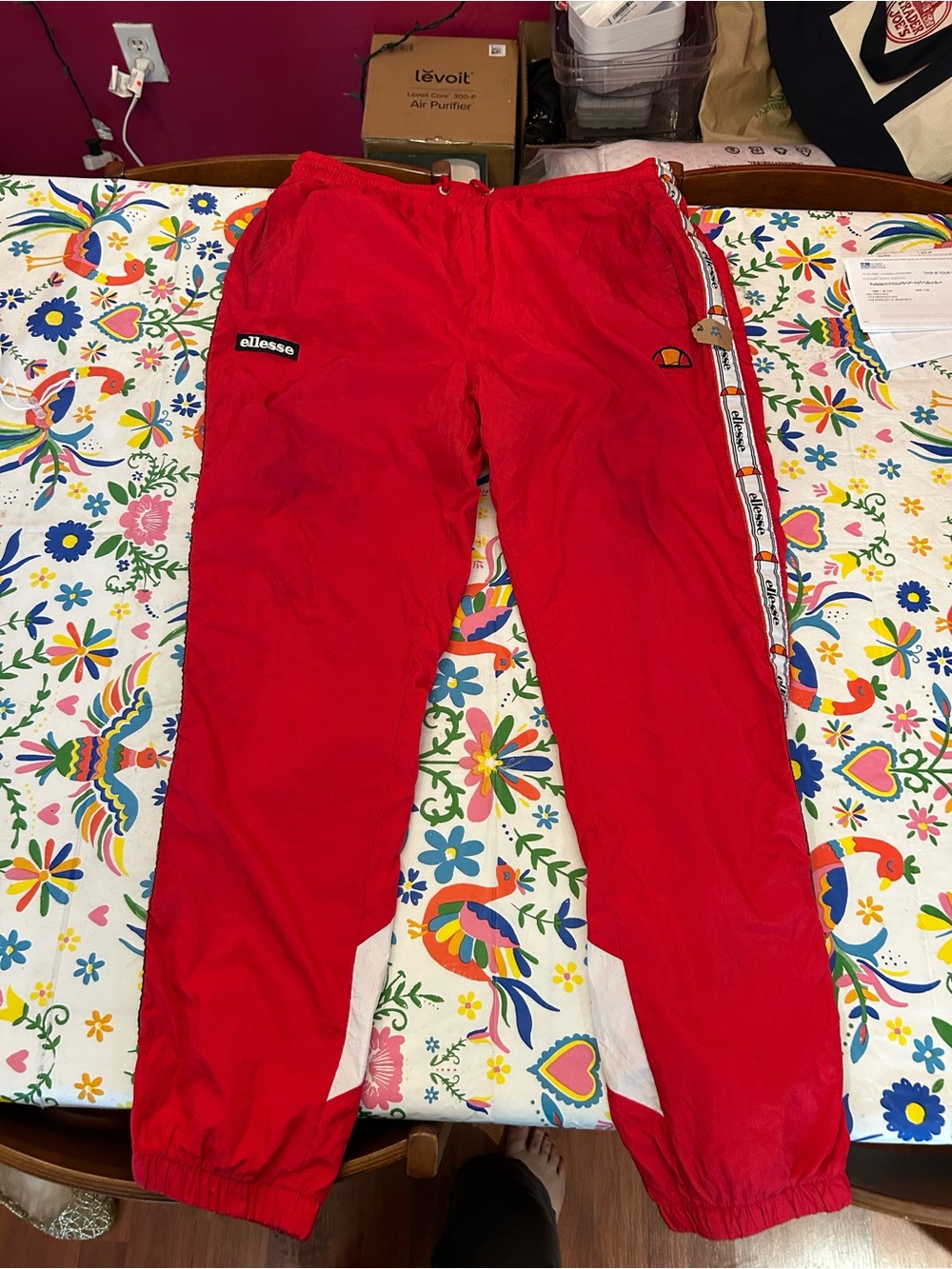 Ellesse Red Men's Joggers with Branded Side Tape